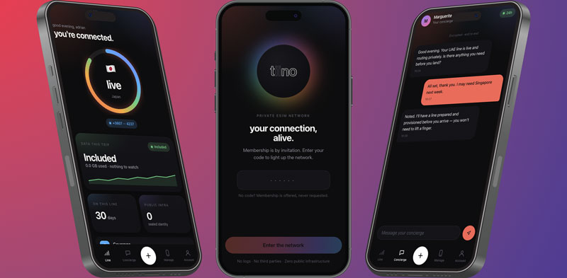 tiino mobile app interface visuals